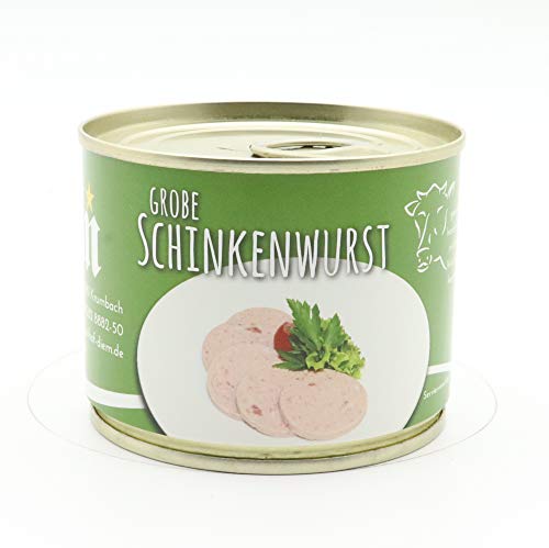 Diem - Grobe Schinkenwurst, Jagdwurst norddeutsche Art, Grobe Lyoner, Hildesheimer, Grobe Stadtwurst, Nürnberger Stadtwurst, Frühstücksfleisch, Stuttgarter Leberkäs(e), Wienerbraten, Senatorenwurst - Die ideale Brotzeit in der Dose 200g von Diem