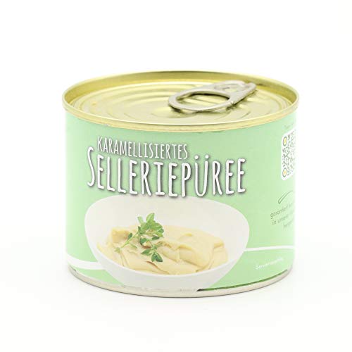 Karamellisiertes Selleriepüree mit Rahm verfeinert - Sehr fein Passiert - ohne Stückchen - Gourmet Sellerie Püree - 200g Dose Karamellisiertes Selleriepüree mit Rahm verfeinert - Sehr fein Passiert - ohne Stückchen - Gourmet Sellerie Püree - 200g Dose von Diem