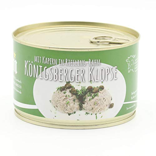 Königsberger Klopse vom Milchkalb mit Kapern in weisser Riesling Rahm Soße 400g Dose von Diem