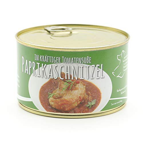 Paprika Schnitzel vom Landschwein in kräftiger Tomatensoße - langes MHD - Dose 400g von Diem