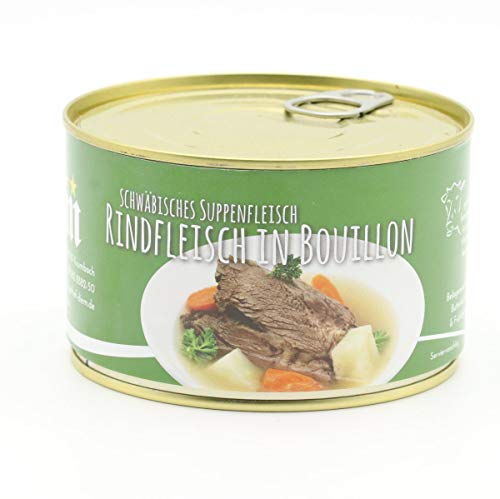 Rindfleisch in Boullion – Schwäbisches Suppenfleisch vom Rind 400g - Konserve - Langes MHD von Diem