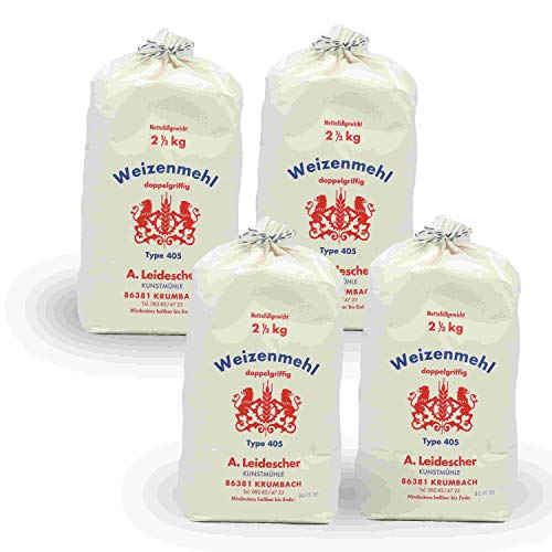 WEIZEN MEHL 405 - KUNSTMÜHLE LEIDESCHER - DOPPLGRIFFIG 10Kg - 4 x 2500gr Vorrat, Notfall von Diem