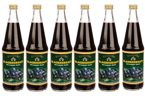 Diesdorfer 100% Blaubeersaft Heidelbeersaft 0,7 L- Direktsaft (6 x 0,7 L) von Diesdorfer