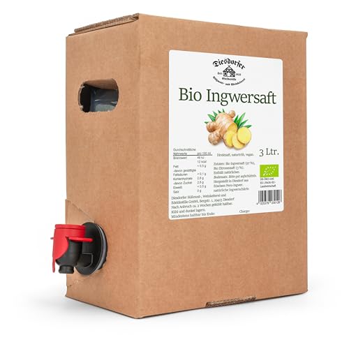 Diesdorfer Bio Ingwersaft 3 L Bag in Box Direktsaft vegan 100% von Diesdorfer