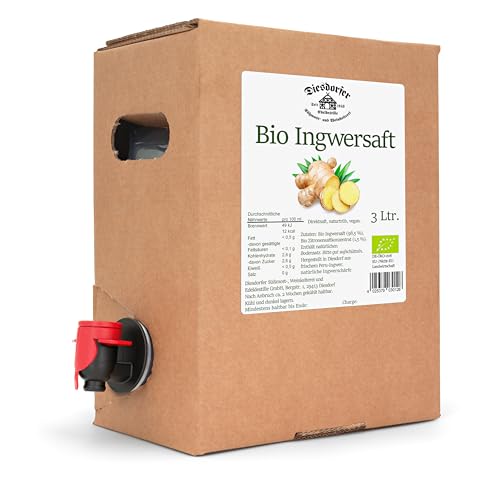 Diesdorfer Bio Ingwersaft 3 L Bag in Box Direktsaft vegan 100% von Diesdorfer