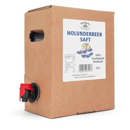 Diesdorfer Holunderbeersaft 3 L Bag in Box Direktsaft vegan 100% von Diesdorfer