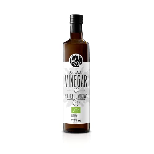 DIET-FOOD Bio Apfelessig 6% - Gewonnen durch Natürliche Essiggärung von Apfelwein - Apfelwein Essig - Apfel Cider Vinegar - Viele Anwendungen - Glasflasche - Inhalt 500 ml von Diet-Food