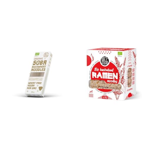 DIET-FOOD Bio Buchweizen Set - Soba Nudeln und Ramen Soja Nudeln - Lebensmittel Pasta Vegane Glutenfreie Laktosefrei Sojafrei Nudeln für Vegetarier und Veganer 2er Pack von Diet-Food