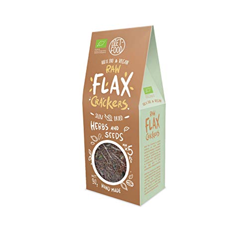 DIET-FOOD Bio Flax Crackers mit Kräutern und Samen Vegan Ohne Konservierungsstoffe Ohne Palmöl Perfekte Snack für Kinder und Erwachsene für den Tag Unterwegs bei der Arbeit 90 g DIET-FOOD Bio Flax Crackers mit Kräutern und Samen Vegan Ohne Konservierungsstoffe Ohne Palmöl Perfekte Snack für Kinder und Erwachsene für den Tag Unterwegs bei der Arbeit 90 g von Diet-Food