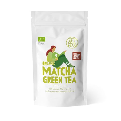 DIET-FOOD - Bio Matcha Pulver - Grüntee - Feines Tee Pulver aus nachhaltigem Anbau - für Latte und Tee - Chinesiches Grünteepulver - 100 g von Diet-Food