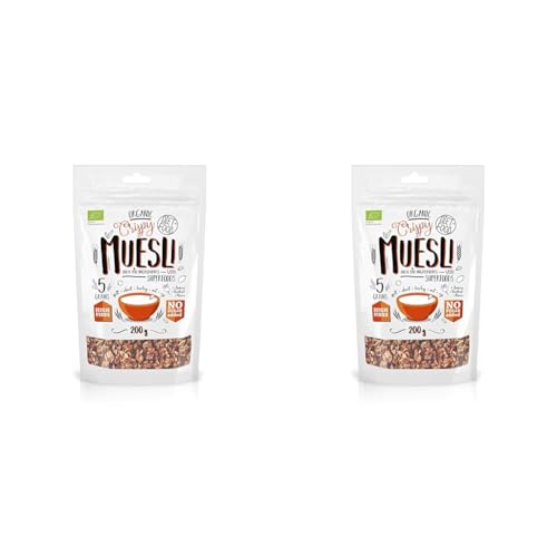 DIET-FOOD Bio Muesli Crunchy With Chia Frühstück Müsli mit Superfoods Low Carb Non-GMO Snack ohne Zuckerzusatz 2er Pack von Diet-Food