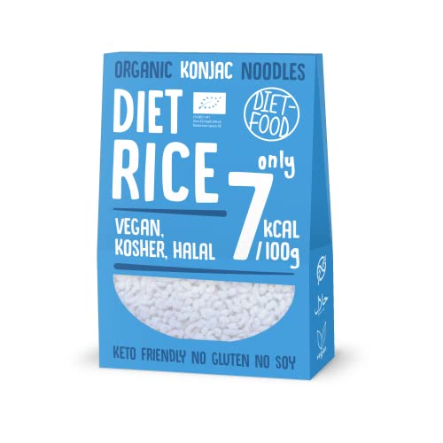 DIET-FOOD Bio Shirataki Konjak Sofort Reis Wenig Kohlenhydrate Wenig Kalorien Vegane Lebensmittel Fettfrei Sojafrei Glutenfrei Keto Freundlich Abnehmen Nudeln Reis 300 Gramm von Diet-Food