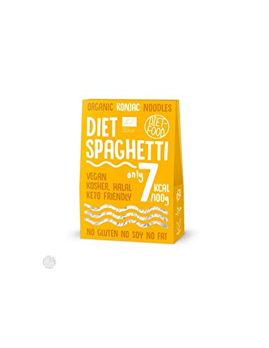 DIET-FOOD Bio Shirataki Spaghetti Noodles Low Carb Konjak Nudel Kalorienarme Vegane Lebensmittel Fettfrei Sojafrei Glutenfreie Wasserlöslich Diätnudeln Niedriger Kaloriengehalt | 300 g (1er Pack) von Diet-Food
