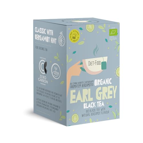 DIET-FOOD - Bio-Tee in Beuteln - Earl Grey Schwarzer Tee - aus zertifizierten Bio-Zutaten - ohne Kunststoffen - heißes Getränk - Naturprodukt - 20x2g Teebeutel DIET-FOOD - Bio-Tee in Beuteln - Earl Grey Schwarzer Tee - aus zertifizierten Bio-Zutaten - ohne Kunststoffen - heißes Getränk - Naturprodukt - 20x2g Teebeutel von Diet-Food
