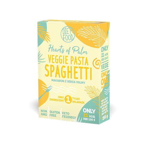 DIET-FOOD Heart Of Palm Veggie Pasta Spaghetti Vegane kalorienarme Instant-Nudeln Glutenfrei Fettfrei Low Carb Keto Friendly Non-GMO Pasta 255g von Diet-Food