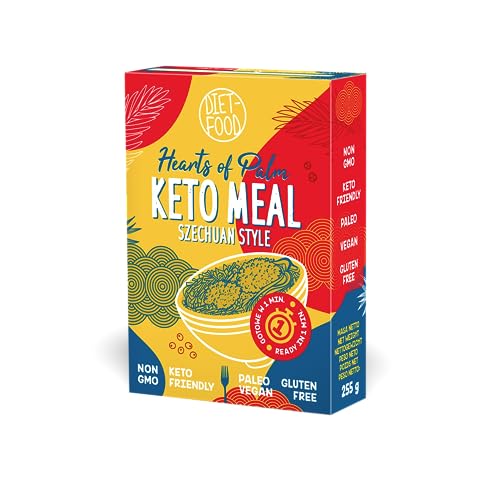 DIET-FOOD Hearts of Palm Keto Meal - Fertiggericht aus Sichuan - Mahlzeit in 1 Minute - Schnelle und Schmackhafte Mahlzeit - Glutenfrei, ohne GMO - Keto und Vegetarische Ernährung - 255 g von Diet-Food