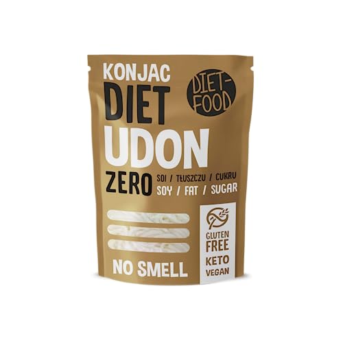 DIET-FOOD Udon Konjak Nudeln - Glutenfreie Kalorienarme Asia Nudel - Low Carb Keto Noodles - Vegan Halal Aus Konjakmehl - Shirataki Glutenfreie Nudeln - Suppennudel Spaghettinudeln von Diet-Food