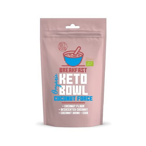 Diet Food Bio Keto Bowl Coconut Force 200g ein Frühstücksprodukt in einer Brei-ähnlichen Atmosphäre ketogene Diät mit hohem Gehalt an pflanzlichen Fetten von Diet Food