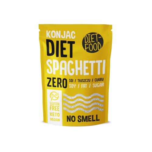 Diet-Food Shirataki Spaghetti - Low Carb Bio Konjac Nudeln | 200 Gramm Kalorienarmes Veganes Essen, Fettfrei, Sojafrei, Glutenfrei Schlankheits Nudeln, Glucomannan von Diet-Food