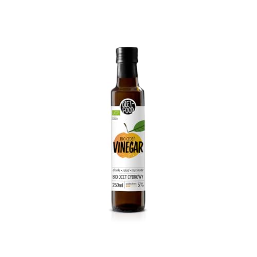 Diet-food - Bio Apfelessig 5% - Essig - Cidre Essig - Bio Cider Vinegar - Äpfel aus ökologischem Anbau, ohne Künstlichen Pestiziden und Düngemitteln - Glasflasche 250ml von Diet-Food