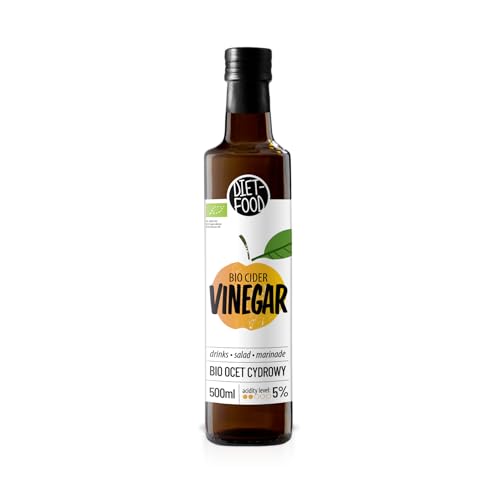 Diet-food - Bio Apfelessig 5% - Essig - Cidre Essig - Bio Cider Vinegar - Äpfel aus ökologischem Anbau, ohne Künstlichen Pestiziden und Düngemitteln - Glasflasche 500ml von Diet-Food