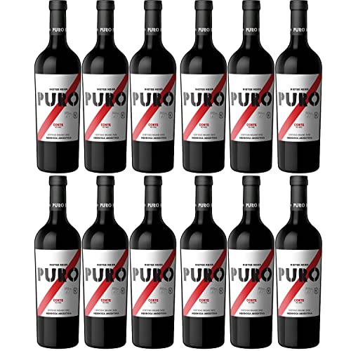Dieter Meier Puro Corte Rotwein Wein trocken Bio vegan Argentinien I Visando Paket (12 Flaschen) von Dieter Meier