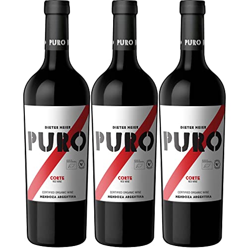 Dieter Meier Puro Corte Rotwein Wein trocken Bio vegan Argentinien I Visando Paket (3 Flaschen) von Dieter Meier