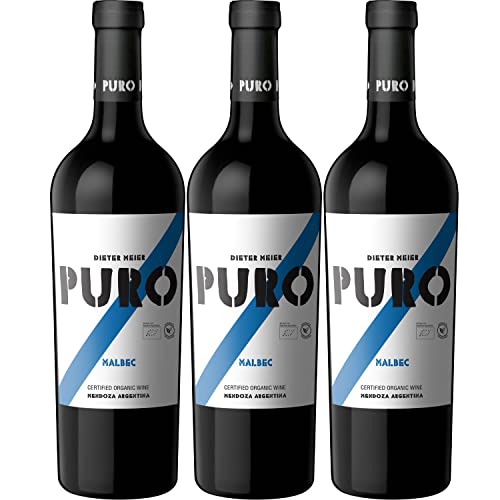 Dieter Meier Puro Malbec Rotwein Wein trocken Bio Argentinien I Visando Paket (3 Flaschen) von Dieter Meier