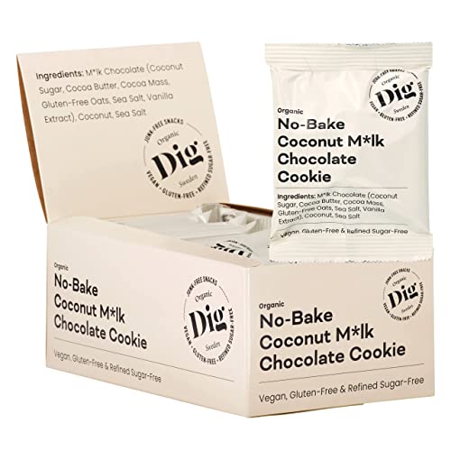 Dig/Get Raw - Bio No-Bake Kokosm*lch-Schokoladenkeks - Snacks aus biologischen, natürlichen Zutaten - Vegan, Glutenfrei & Kristallzuckerfrei (12x30g) von Dig