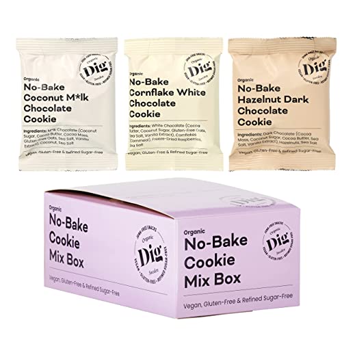 Dig No-Bake Kekse Mix Box – Bio, Vegan & Glutenfrei – Perfekt Für Partys & Firmen – 12 x 30g von Dig