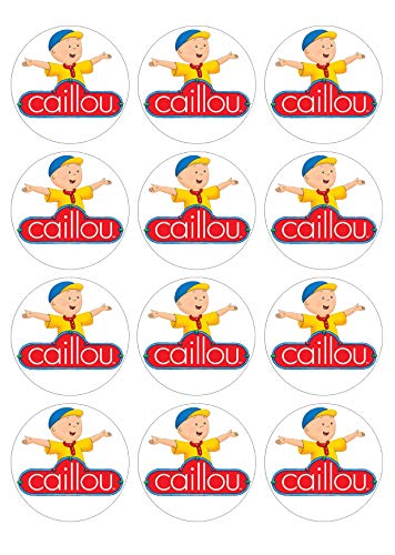 12 Muffinaufleger ca. 6 cm zum selbst ausscheiden, Cupcakes Muffinsbild Geburtstag Motiv: Caillou, Fondant 0636x von Digital-on