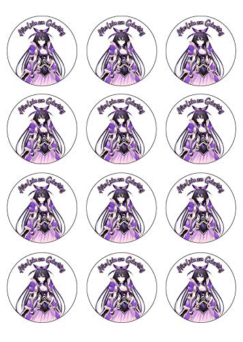 12 Muffinaufleger ca. 6 cm zum selbst ausschneiden, Cupcakes Muffinsbild Geburtstag Motiv: Manga Anime, Fondant 0859x von Digital-on