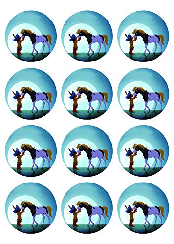 12 Muffinaufleger ca. 6 cm zum selbst ausscheiden, Cupcakes Muffinsbild Geburtstag Motiv: Yakari , Fondant 0511x von Digital-on