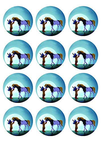 12 Muffinaufleger ca. 6 cm zum selbst ausschneiden, Cupcakes Muffinsbild Geburtstag Motiv: Yakari, Fondant 0511x von Digital-on