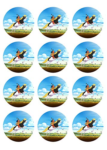 12 Muffinaufleger ca. 6 cm zum selbst ausschneiden, Cupcakes Muffinsbild Geburtstag Motiv: Yakari, Fondant 0520x von Digital-on
