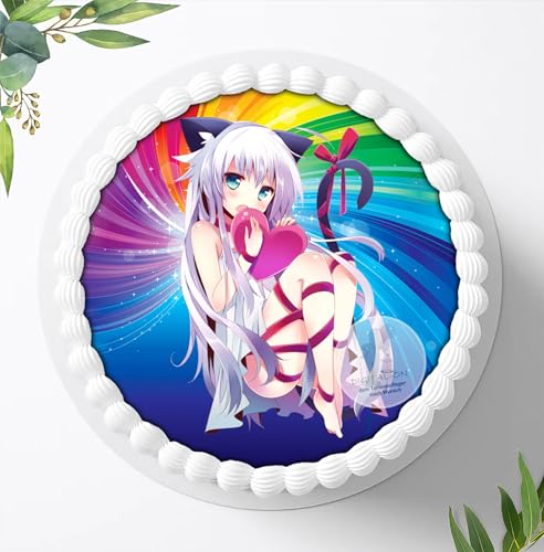 FONDANT Tortenaufleger mit dem Motiv: Manga Anime (mit 27 verschiedene Motive), Essbares Foto für Torten, Fondant, Tortenaufleger Ø 20cm, Manga (Manga 0318w) von Digital-on