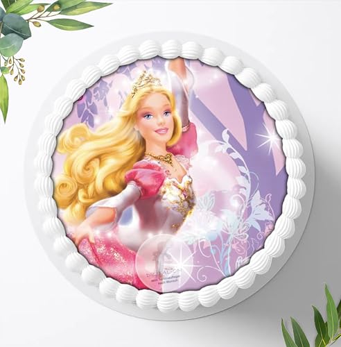 Für den Geburtstag ein Tortenbild, Zuckerbild mit dem Motiv: Barbie, Essbares Foto für Torten, Tortenbild, Tortenaufleger Ø 20cm, 0344w von Digital-on