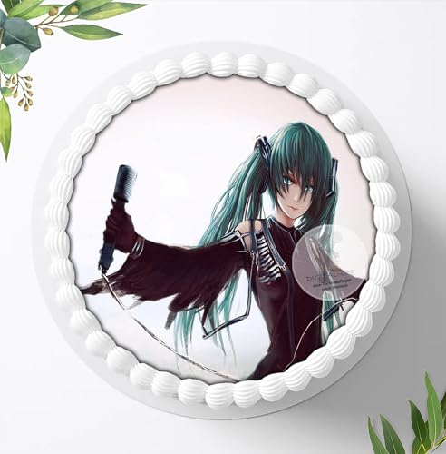 Für den Geburtstag ein Tortenbild, Zuckerbild mit dem Motiv: Manga Anime, Essbares Foto für Torten, Fondant, Tortenaufleger Ø 20cm, 0300c1 von Digital-on