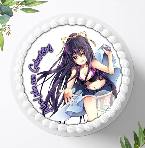 Für den Geburtstag ein Tortenbild, Zuckerbild mit dem Motiv: Manga Anime, Essbares Foto für Torten, Fondant, Tortenaufleger Ø 20cm, 0872w von Digital-on