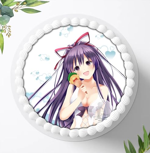 Für den Geburtstag ein Tortenbild, Zuckerbild mit dem Motiv: Manga Anime, Essbares Foto für Torten, Fondant, Tortenaufleger Ø 20cm, 0873w von Digital-on