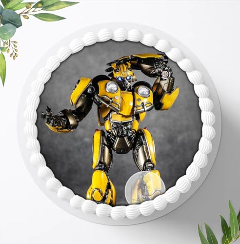 Für den Geburtstag ein Tortenbild, Zuckerbild mit dem Motiv: Transformers, Essbares Foto für Torten, Fondant, Tortenaufleger Ø 20cm, 0582w von Digital-on