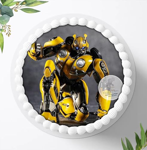 Für den Geburtstag ein Tortenbild, Zuckerbild mit dem Motiv: Transformers, Essbares Foto für Torten, Fondant, Tortenaufleger Ø 20cm, 0591w von Digital-on