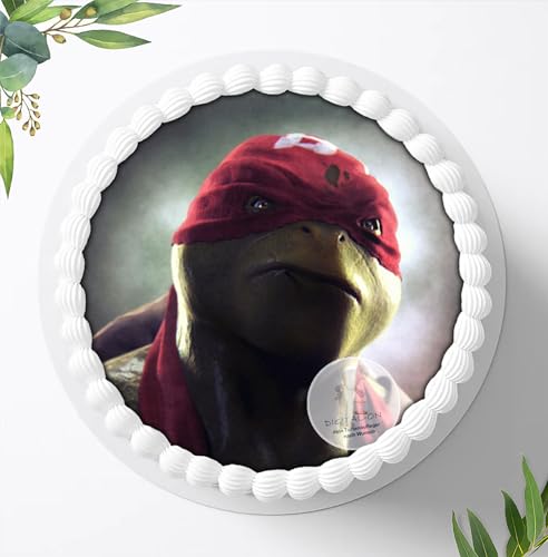 Für den Geburtstag ein Tortenbild, Zuckerbild mit dem Motiv: Turtles, Essbares Foto für Torten, Fondant, Tortenaufleger Ø 20cm, 0779w von Digital-on