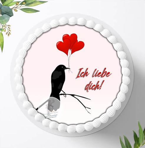 Für den Valentinstag ein Tortenbild, Zuckerbild, Essbares Foto für Torten, Fondant, Tortenaufleger Ø 20cm, 0149c von Digital-on