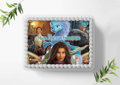 Für die Geburtstags Torte, Zuckerbild kompatibel mit: Raya and the Last Dragon, (mit 30 verschiedene Motive)Essbares Foto für Torten, Fondant, Tortenaufleger Rechteckig A4, 0024P von Digital-on
