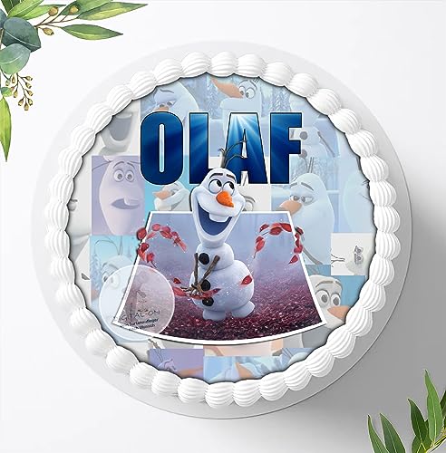 Für die Geburtstags Torte, Zuckerbild mit dem Motiv: Frozen Die Eiskönigin ( OLAF ), Essbares Foto für Torten, Fondant, Tortenaufleger Ø 20cm, 0206c von Digital-on