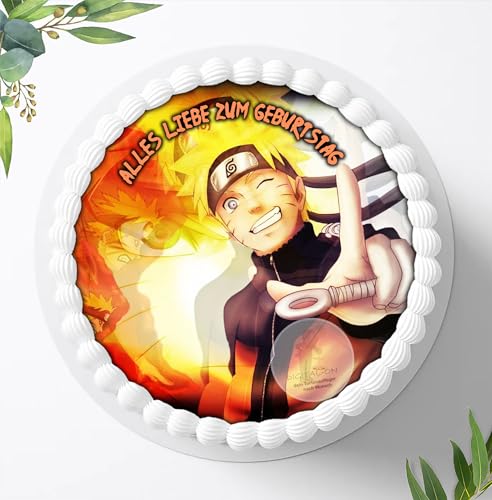 Für die Geburtstags Torte, Zuckerbild kompatibel mit: Naruto, Essbares Foto für Torten, Fondant, Tortenaufleger Ø 20cm, 0083z von Digital-on