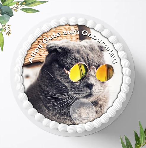 Katzen Baby, Tortenaufleger Tortenbild Geburtstag Fondant Zuckerpapier Ø 20cm / 4763a von Digital-on