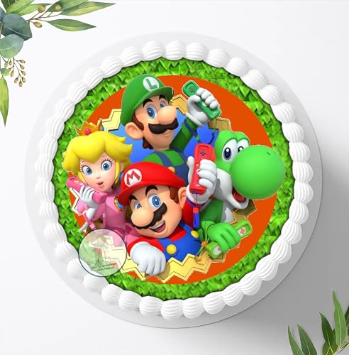 Mario Bros Tortenaufleger Tortenbild Geburtstag Fondant Zuckerpapier 4012 von Duuous