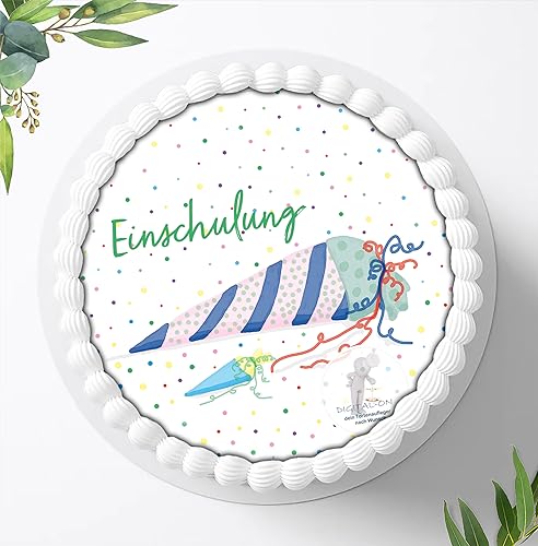 Tortenaufleger für die Fototorte zum Schulanfang, Zuckerbild, Essbares Foto für Torten, Fondant, Tortenaufleger Ø 20cm / 0078c von Digital-on